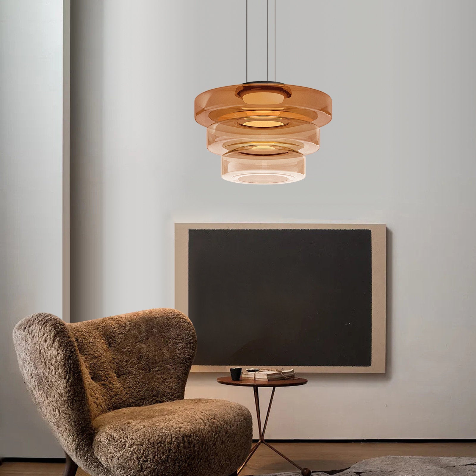 Lampe Suspendue en Verre Moderne avec Éclairage LED Ajustable – Luminaire Suspendu pour Cuisine et Salon 3