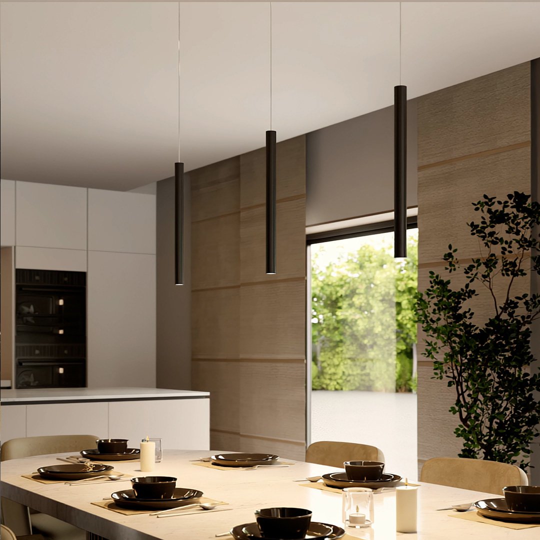 Suspension Minimaliste Ajustable en Aluminium avec Éclairage LED Énergétiquement Efficace - Lumière Chaude 3000K pour Cuisine 5